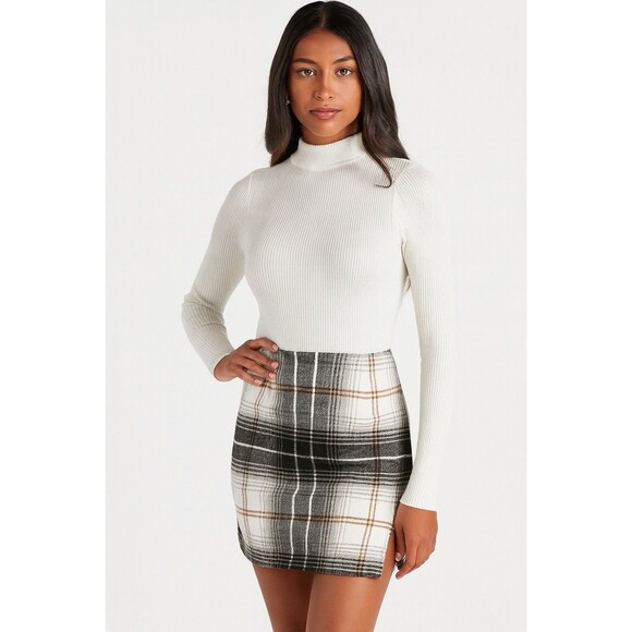 Windsor Plaid Fall Winter Check Pattern Preppy Style Mini Skirt Casual Size M - Picture 6 of 8